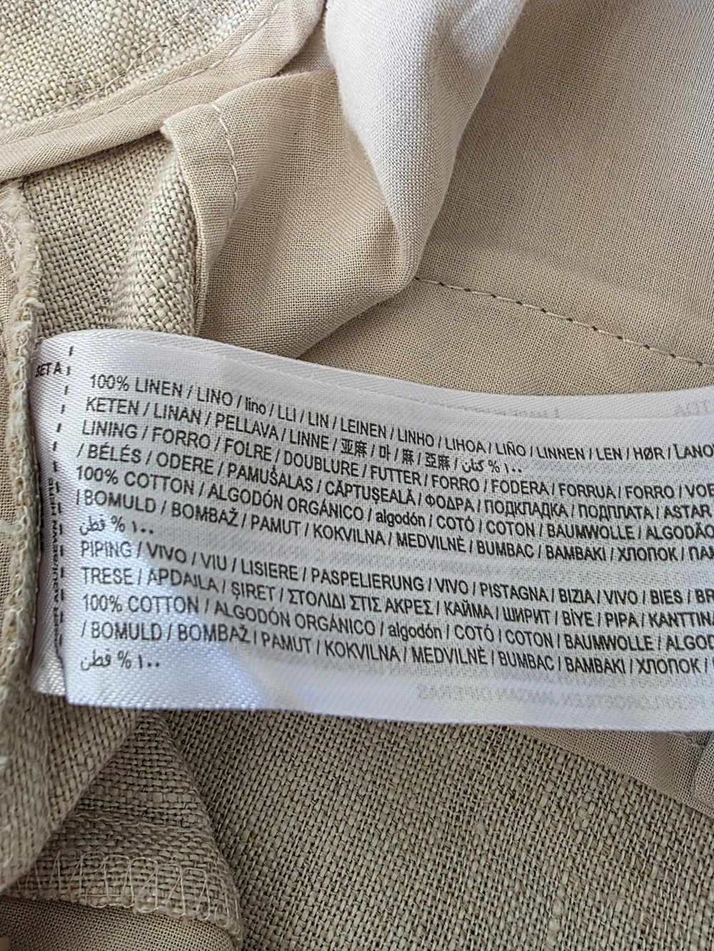 MANGO Suit Linen Trousers Straight Pants Beige High Rise NWOT US 8 EUR 40